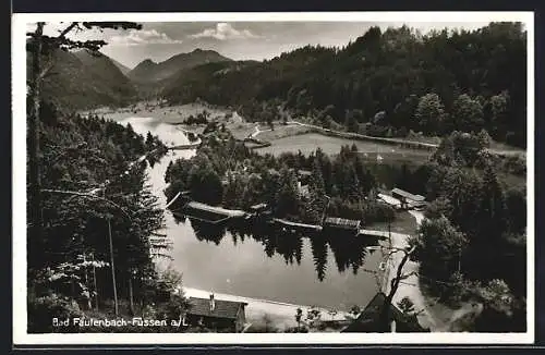 AK Füssen, Bad Faulenbach, Blick über den Fluss