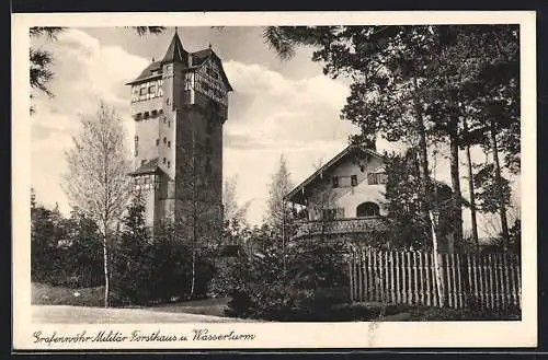 AK Grafenwöhr, Militär Forsthaus und Wasserturm