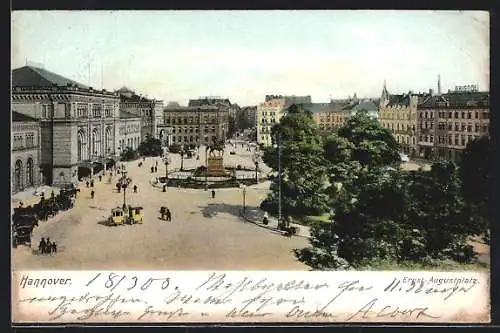 AK Hannover, Ernst-Augustplatz mit Denkmal