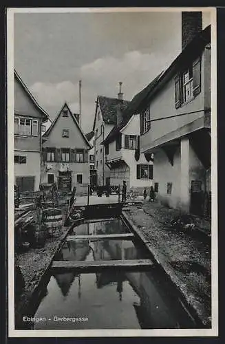 AK Ebingen, Waschstelle an der Strasse Gerbergasse