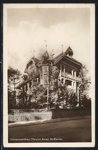 AK St. Blasien / Schwarzwald, Schwarzwaldhaus Pension Anna