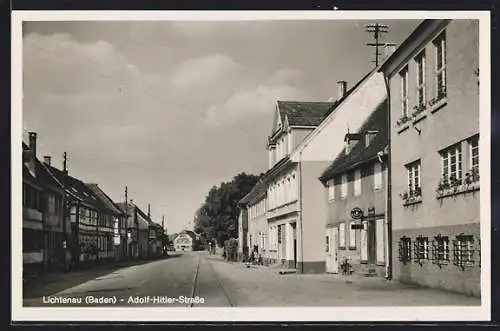 AK Lichtenau / Baden, Teilansicht mit Strasse