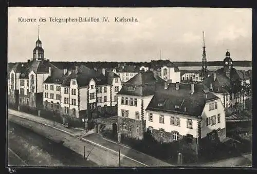 AK Karlsruhe, Kaserne des Telegraphen-Bataillon IV.