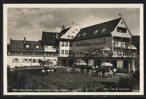 AK Heimenkirch, Herz Jesu-Heim mit Garten