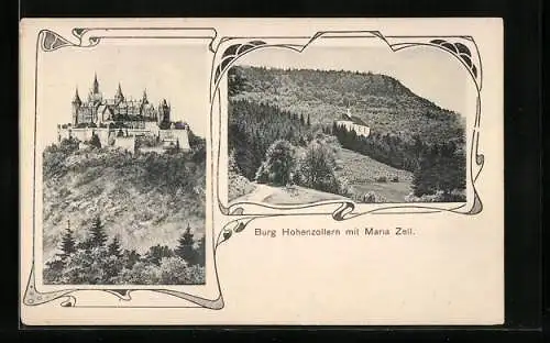 AK Burg Hohenzollern, Gesamtansicht, Maria Zell