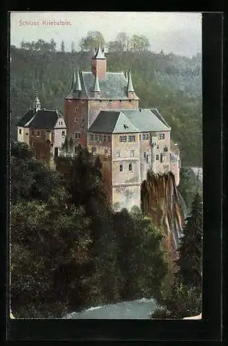 AK Kriebstein, Blick auf Schloss Kriebstein