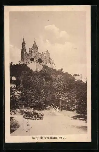 AK Burg Hohenzollern, von der Strasse gesehen