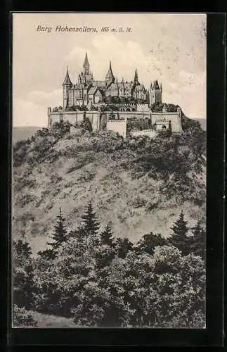 AK Burg Hohenzollern, Totalansicht