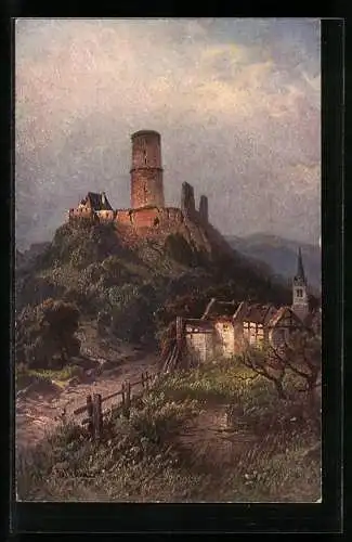 Künstler-AK Bonn, Blick zur Godesburg