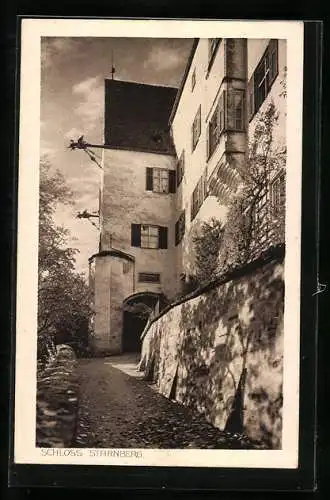 AK Schloss Starnberg, Teilansicht mit Tordurchgang