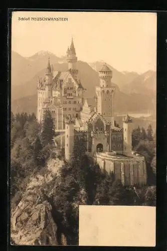 AK Schloss Neuschwanstein mit Bergpanorama