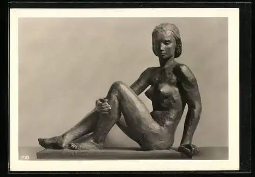 AK Bronze-Skulptur einer jungen Frau, Adolf Abel-Berlin