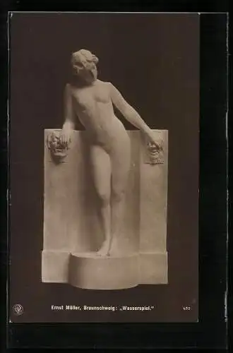 AK Skulptur Wasserspiel von Ernst Müller-Braunschweig