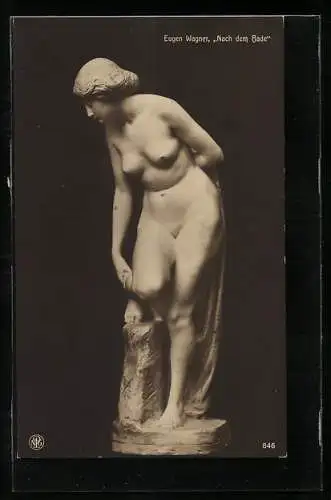 AK E. Wagner, Nach dem Bade