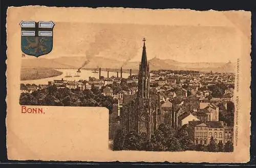 AK Bonn, Panorama der Stadt, Wappen