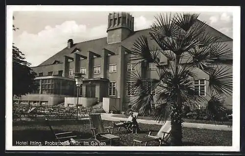 AK Probstzella / Thür., Hotel Itting mit Garten