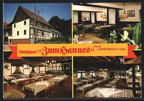 AK Fürth-Linnenbach i. Odw., Gasthaus & Metzgerei Zum Hannes, Innenansichten