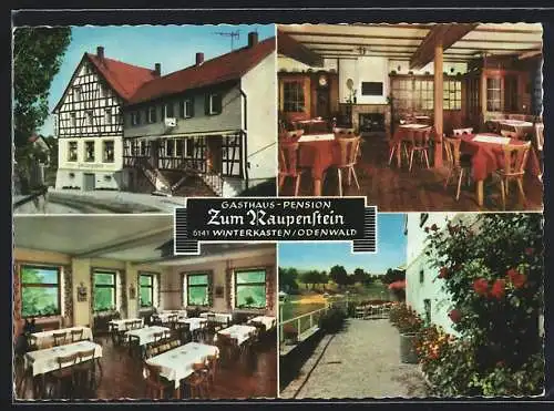 AK Winterkasten /Odenwald, Gasthaus-Pension Zum Raupenstein, Innenansichten