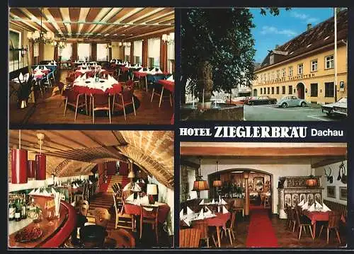 AK Dachau, Hotel-Gaststätten-Zieglerbräu, Konrad-Adenauer-Strasse 8, Innenansichten