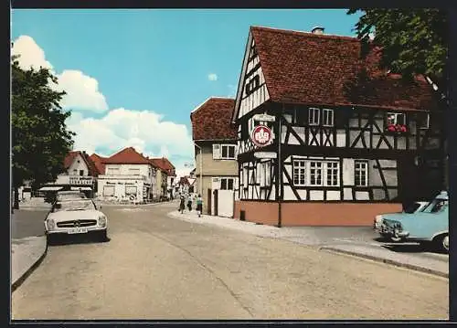 AK Mörfelden /Hessen, Strassenpartie mit Autos