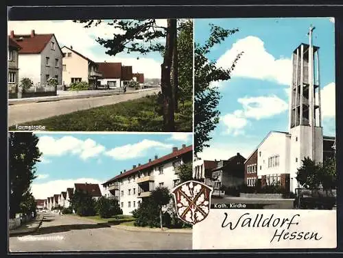 AK Walldorf /Hessen, Katholische Kirche, Farmstrasse, Waldenserstrasse