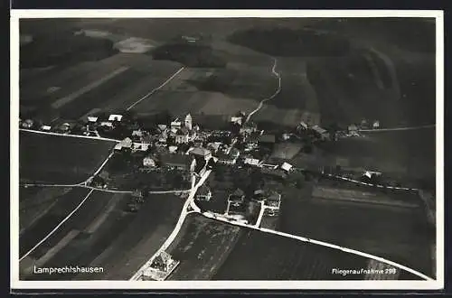 AK Lamprechtshausen, Gesamtansicht mit Umgebung, Fliegeraufnahme 1932