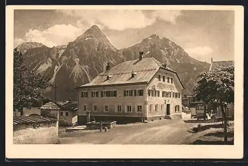 AK Lermoos, Hotel Post, Ausgang zum Fernpass