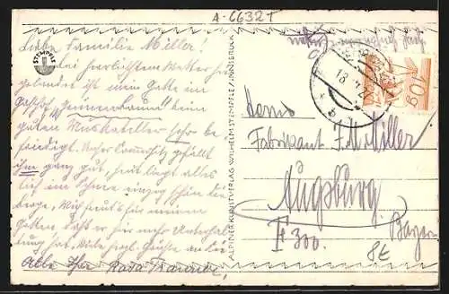 AK Ehrwald, Gasthof Grüner Baum mit Strasse und Bergspitzen