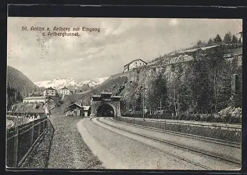 AK St. Anton a. Arlberg, Eingang zum Arlbergtunnel