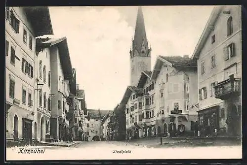 AK Kitzbühel, Motiv vom Stadtplatz