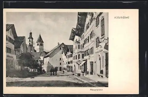 AK Kitzbühel, Hauptplatz mit Blick auf Türme