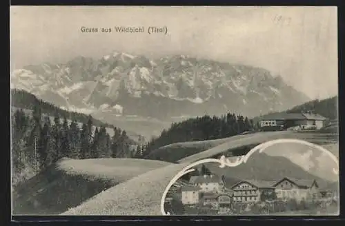 AK Wildbichl, Ortsansicht mit Gasthaus