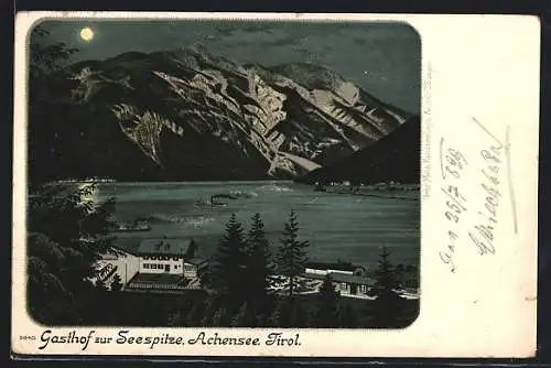 AK Achensee, Gasthof zur Seespitze, Dampfer
