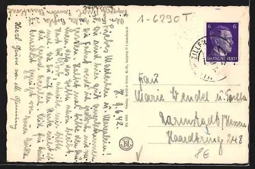 AK Mayrhofen i. Zillertal, Ortspartie mit Gasthof Neue Post