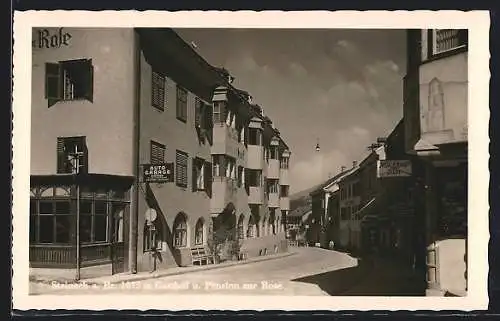 AK Steinach a. Br., Gasthof-Pension zur Rose, Strassenpartie