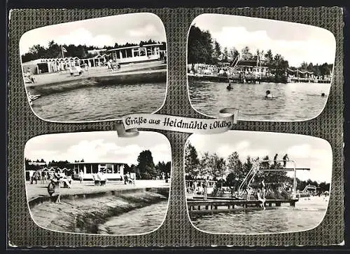 AK Heidmühle /Oldbg., Freibad mit Badegästen
