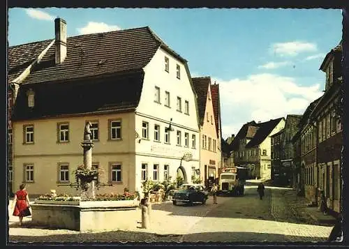 AK Mainbernheim, Am Marktplatz mit Gasthof