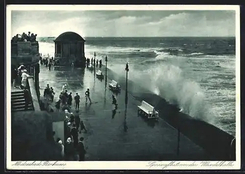 AK Borkum, Springflut vor der Wandelhalle