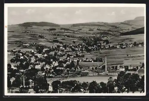 AK Raschau i. Erzgeb., Teilansicht mit Fabrik