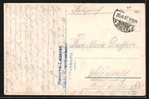 AK Offenburg, Totalansicht aus der Vogelschau