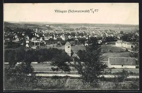 AK Villingen /Schwarzwald, Gesamtansicht aus der Vogelschau