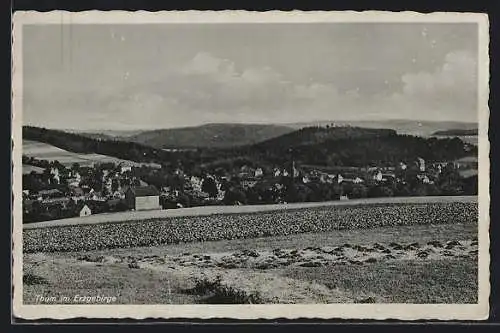 AK Thum im Erzgebirge, Panorama