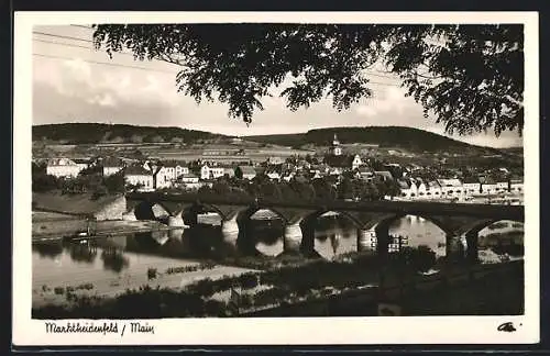 AK Marktheidenfeld, Totalansicht mit Mainbrücke