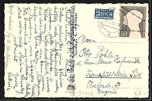 AK Marktheidenfeld, Totalansicht mit Mainbrücke