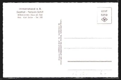 AK Immenstaad a. B., Teilansicht mit Hotel Schiff und Strassenpartie