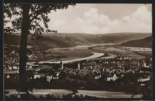 AK Lohr am Main, Gesamtansicht mit Blick auf den Main im Tal