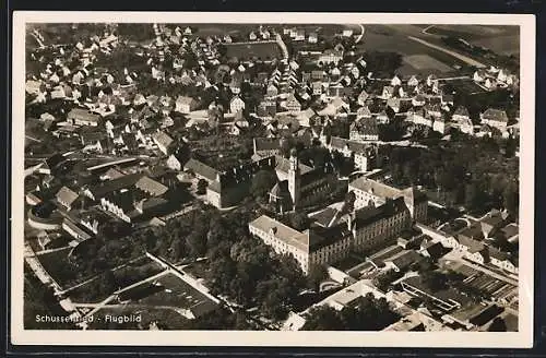 AK Schussenried, Ortsansicht vom Flugzeug aus