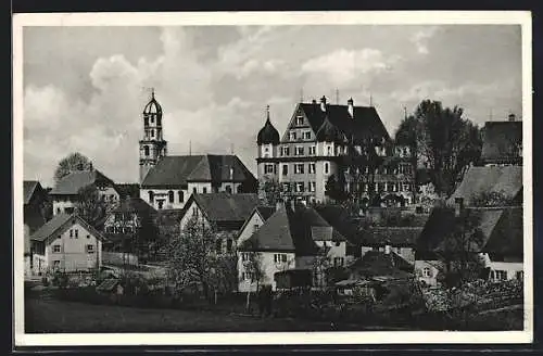 AK Hürbel /Biberach, Pfarrkirche St. Alban mit Kinderheim St. Joseph