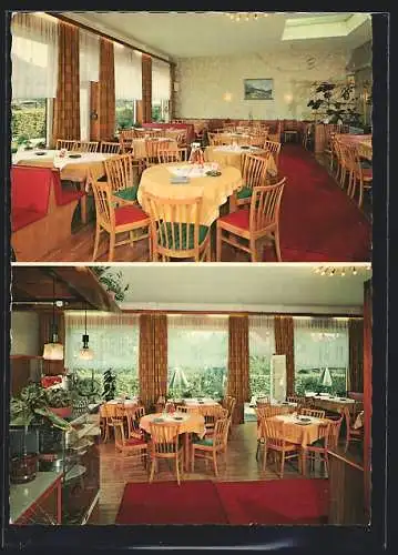 AK Singen bei Pforzheim, Cafe-Restaurant Pfinztal, Pfinzstrasse 3, Innenansicht