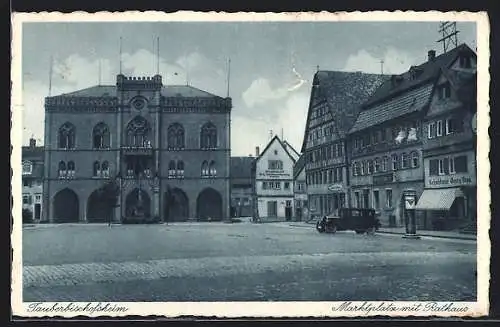 AK Tauberbischofsheim, Marktplatz mit Rathaus